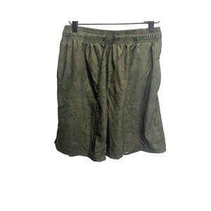 Fly top Mens Green Floral Print Swim Trunks Size XL Drawstring Lined